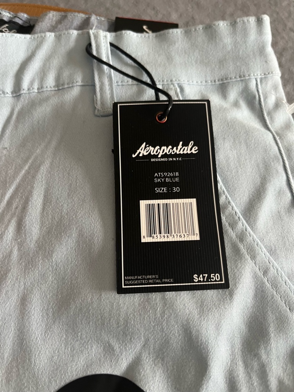 Aeropostale sky Blue Twill classic fit shorts 30 waist
